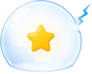 Crystal ball with a star