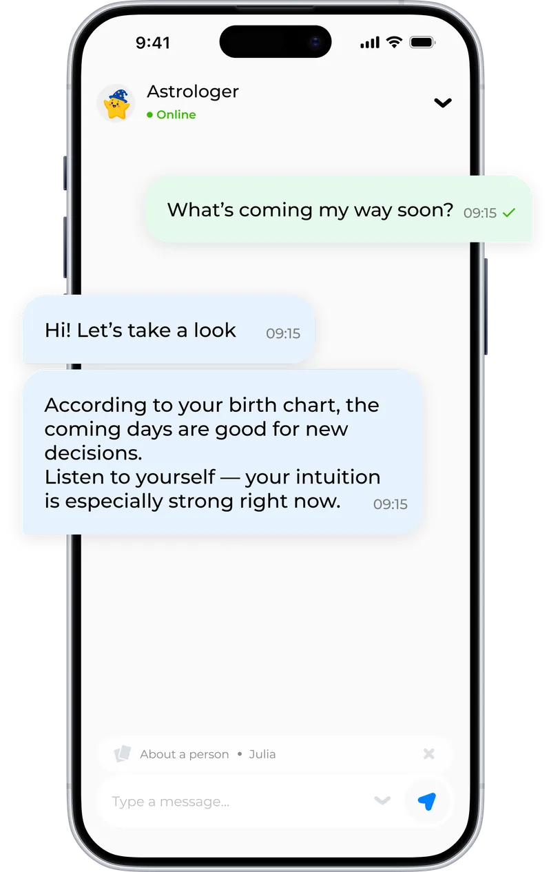 Ask an astrologer chat screen